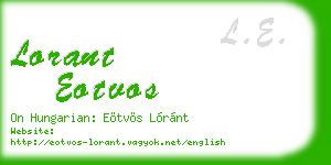 lorant eotvos business card